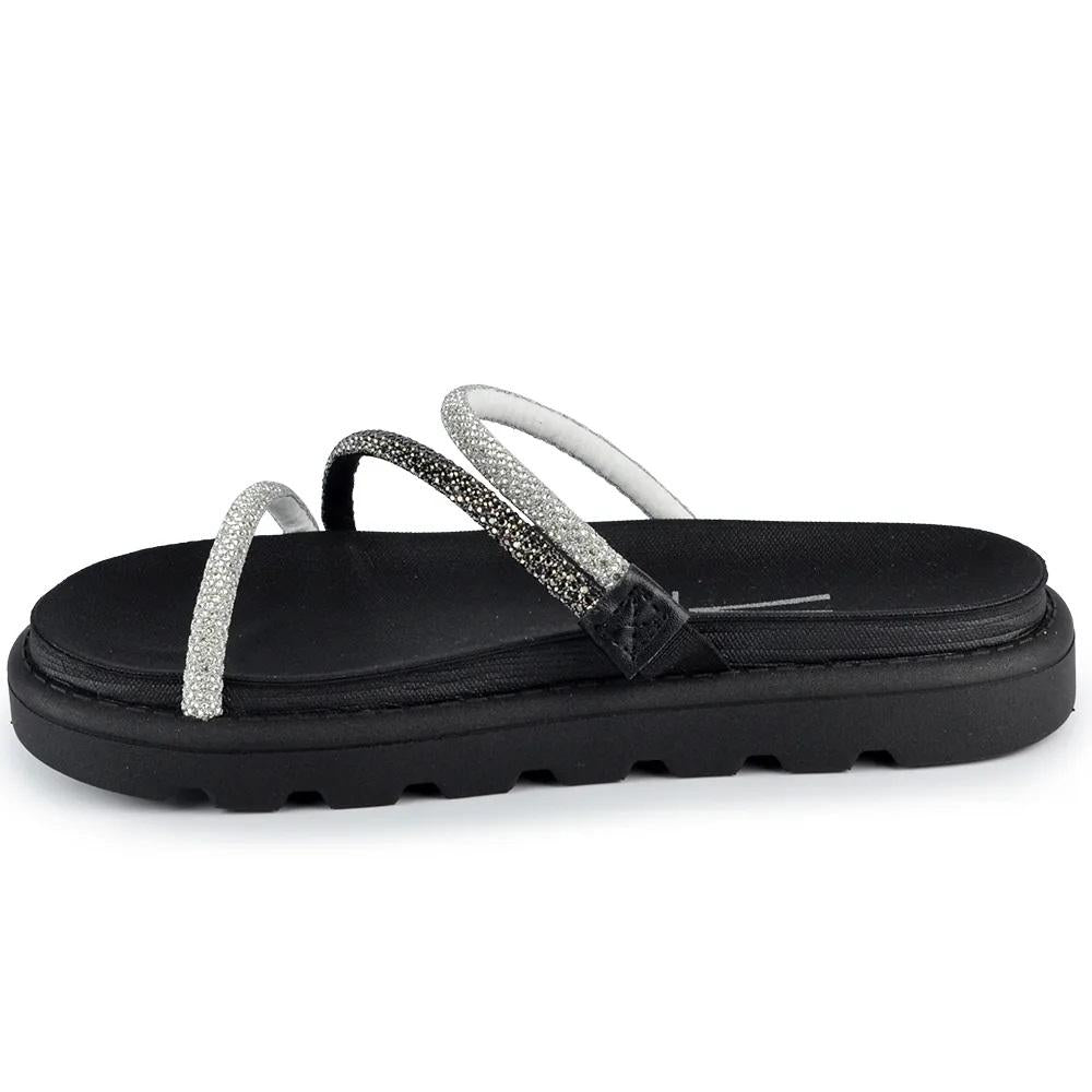 Papete Vizzano Feminina Strass - Estilo Moderno Confortável e Sofisticado