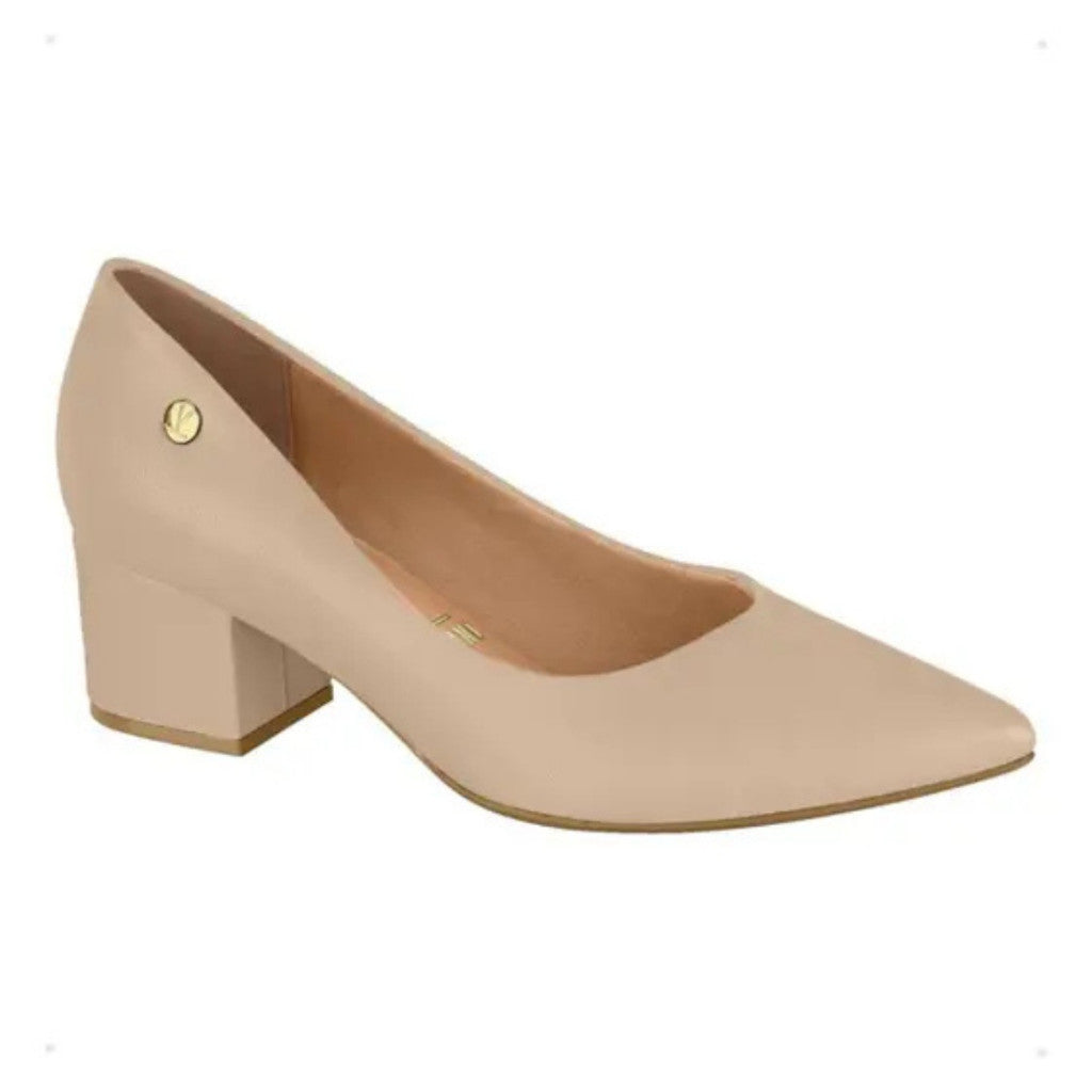 Sapato Scarpin Feminino Vizzano Salto Baixo Quadrado Bloco Grosso Bico Fino