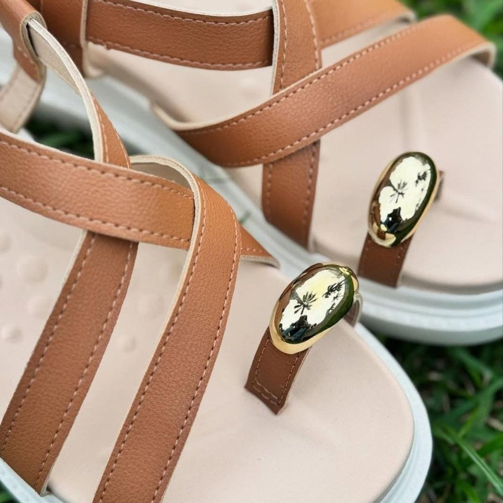 Sandália Modare Feminina Flatform Tiras Cruzadas Dedo