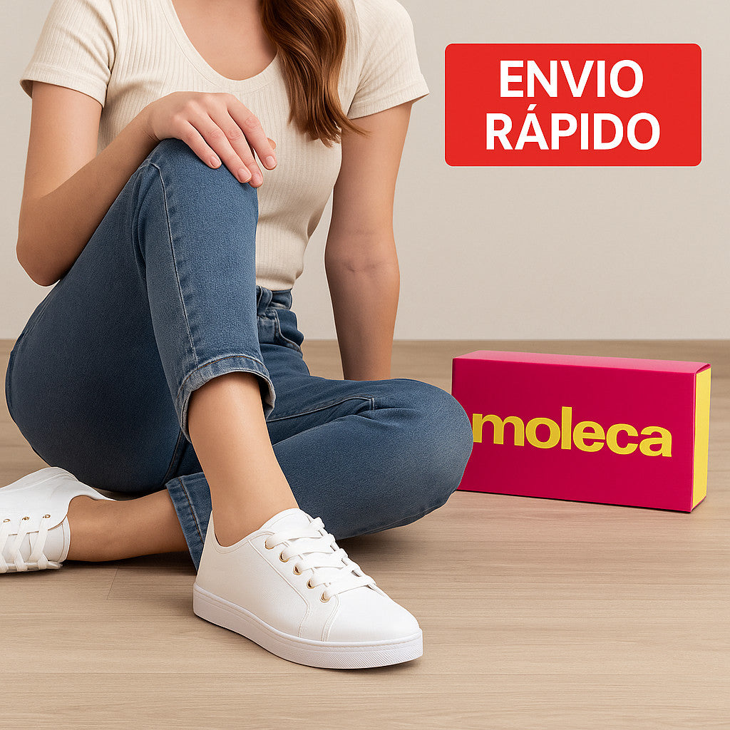 Tênis Feminino Casual Moleca Branco leve e Confortável