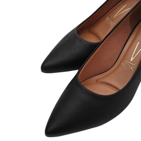 Sapato Scarpin Feminino Vizzano Salto Baixo Quadrado Bloco Grosso Bico Fino