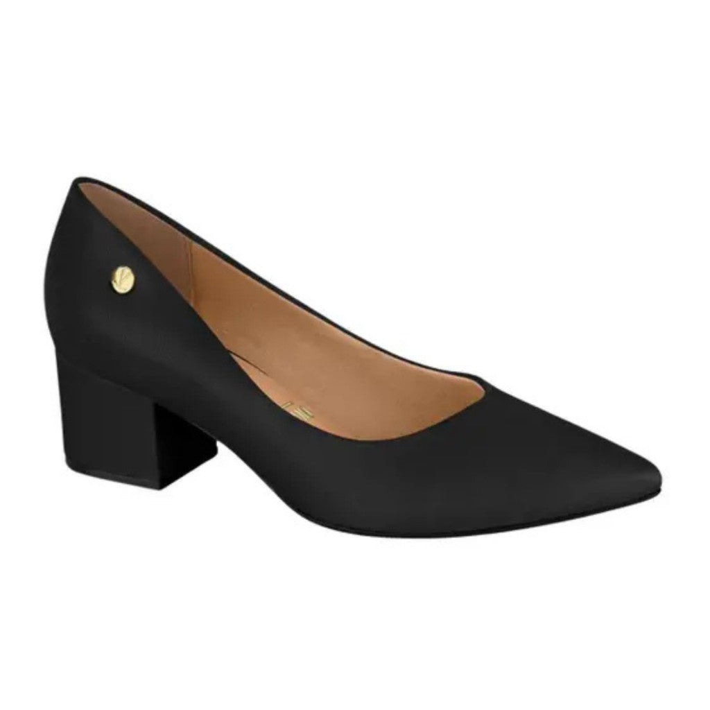 Sapato Scarpin Feminino Vizzano Salto Baixo Quadrado Bloco Grosso Bico Fino