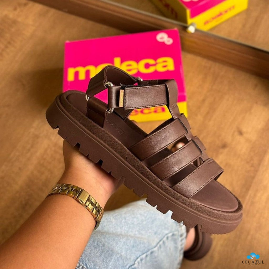 Sandália Papete Feminina Moleca Pescadora Flatform Conforto
