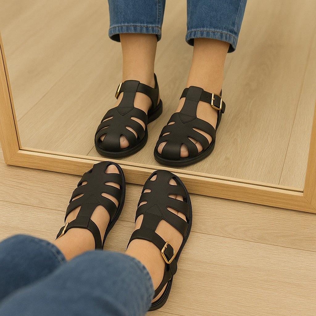 Sandália feminina Moleca – Papete Fisherman Confortável com Fivela