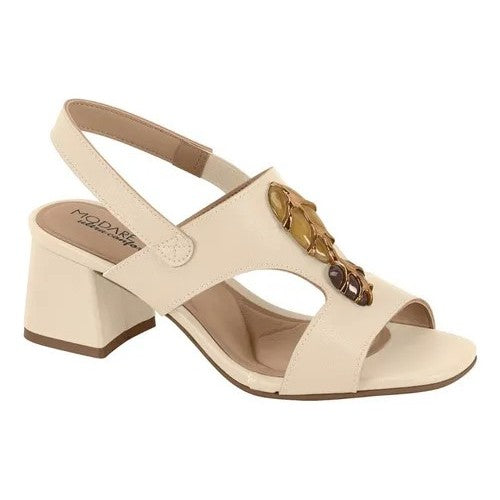 Sandália Feminina Salto Bloco Modare Ultraconforto Pedraria