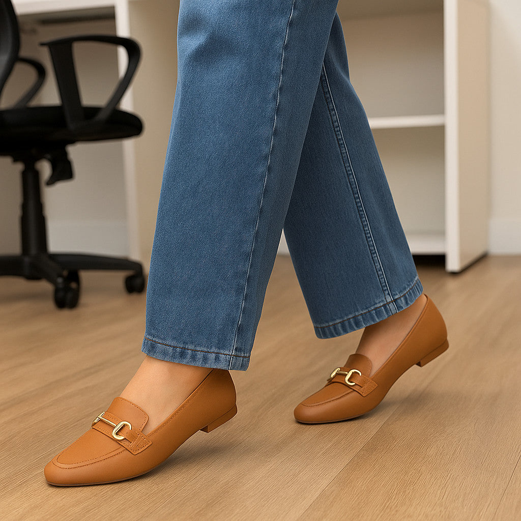 Sapato mocassim feminino Vizzano Bico Fino Confortável