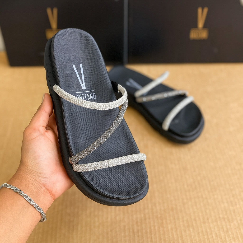 Papete Vizzano Feminina Strass - Estilo Moderno Confortável e Sofisticado