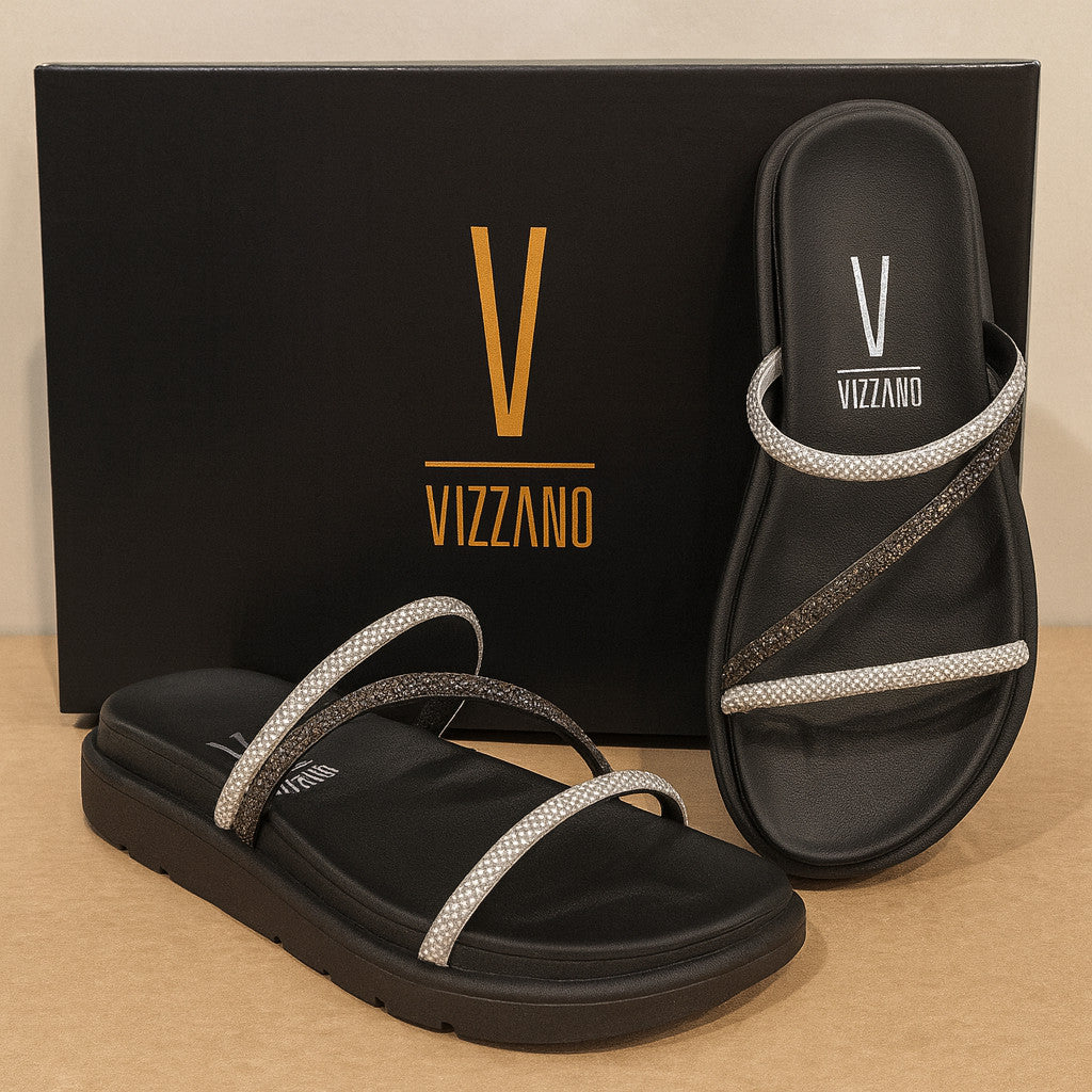 Papete Vizzano Feminina Strass - Estilo Moderno Confortável e Sofisticado