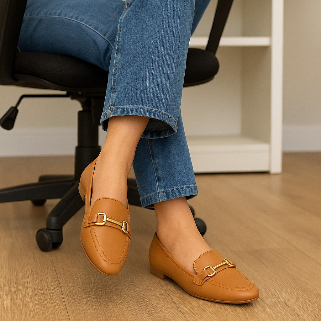 Sapato mocassim feminino Vizzano Bico Fino Confortável