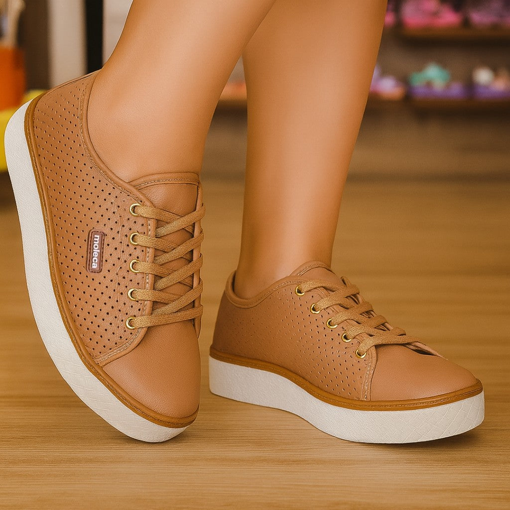 Tênis Feminino Casual Moleca Leve e Confortável