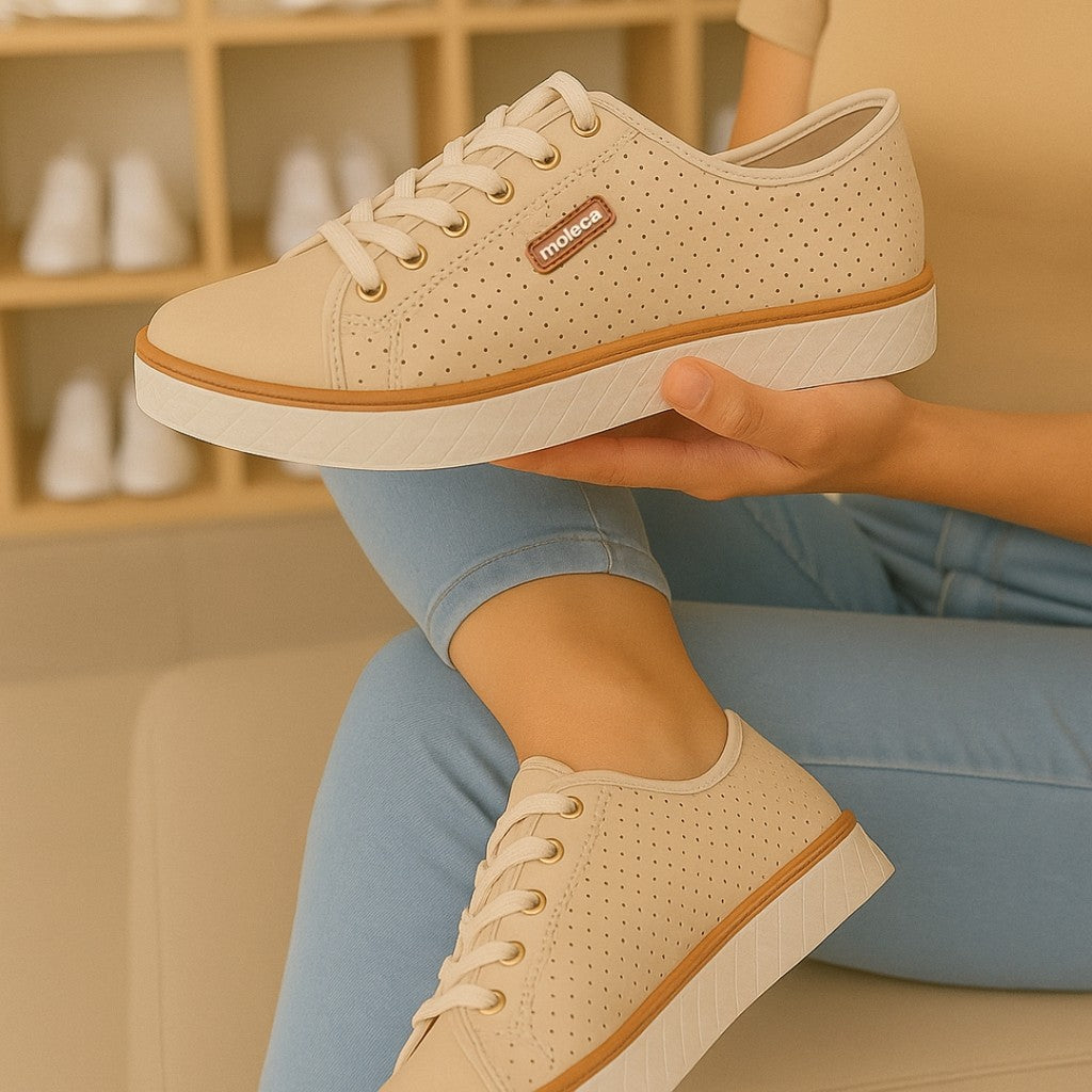 Tênis Feminino Casual Moleca Leve e Confortável