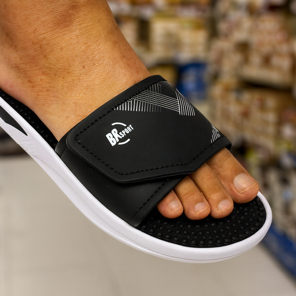 Chinelo Ortopédico Massageadora Slide Masculino BR Sport  Confortável Palmilha