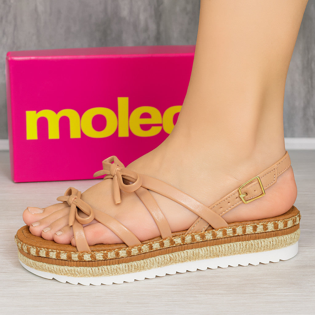 Sandália Feminina Moleca Flatform Boho Retro
