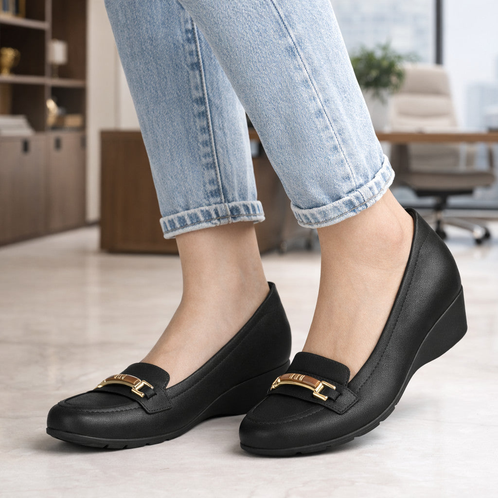 Sapato feminino Anabela Modare Ultra Conforto - Bem-Estar para o Dia a Dia