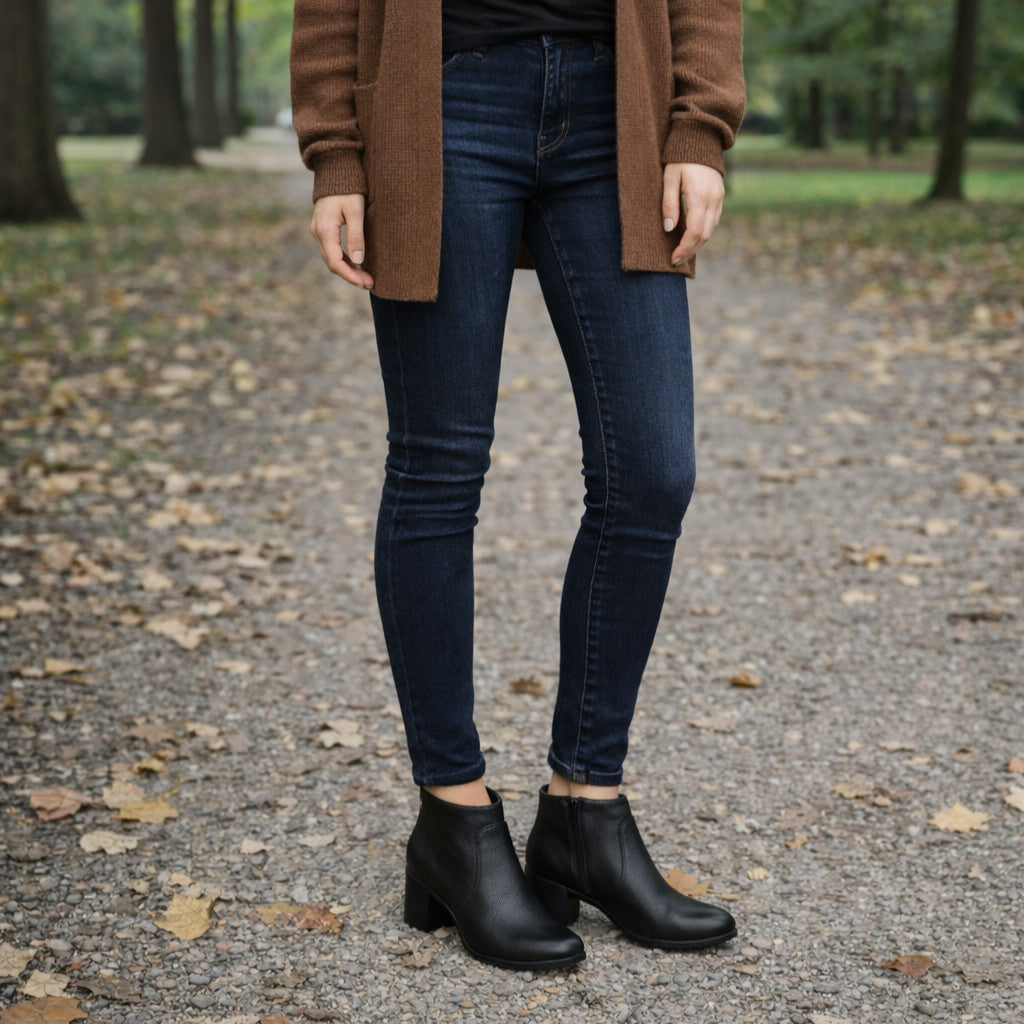 Bota Cano Curto Bottero Couro Legitimo Salto Bloco Confort