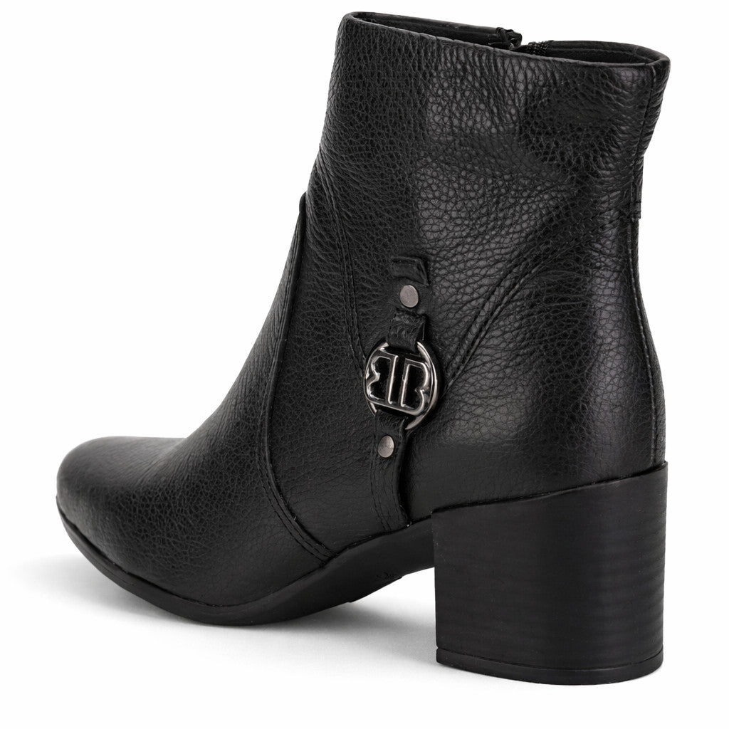 Bota Coturno Cano Curto Couro Bottero Burnish Fivela