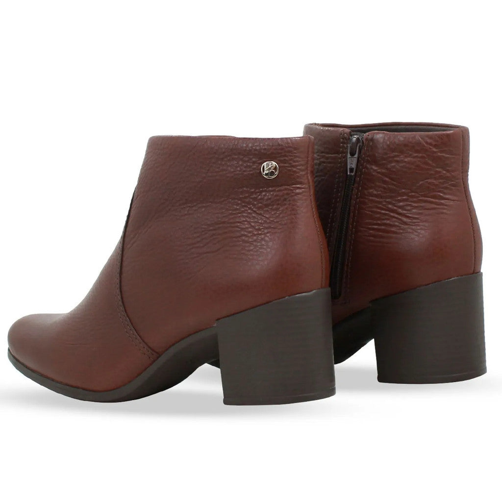 Bota Cano Curto Bottero Couro Legitimo Salto Bloco Confort