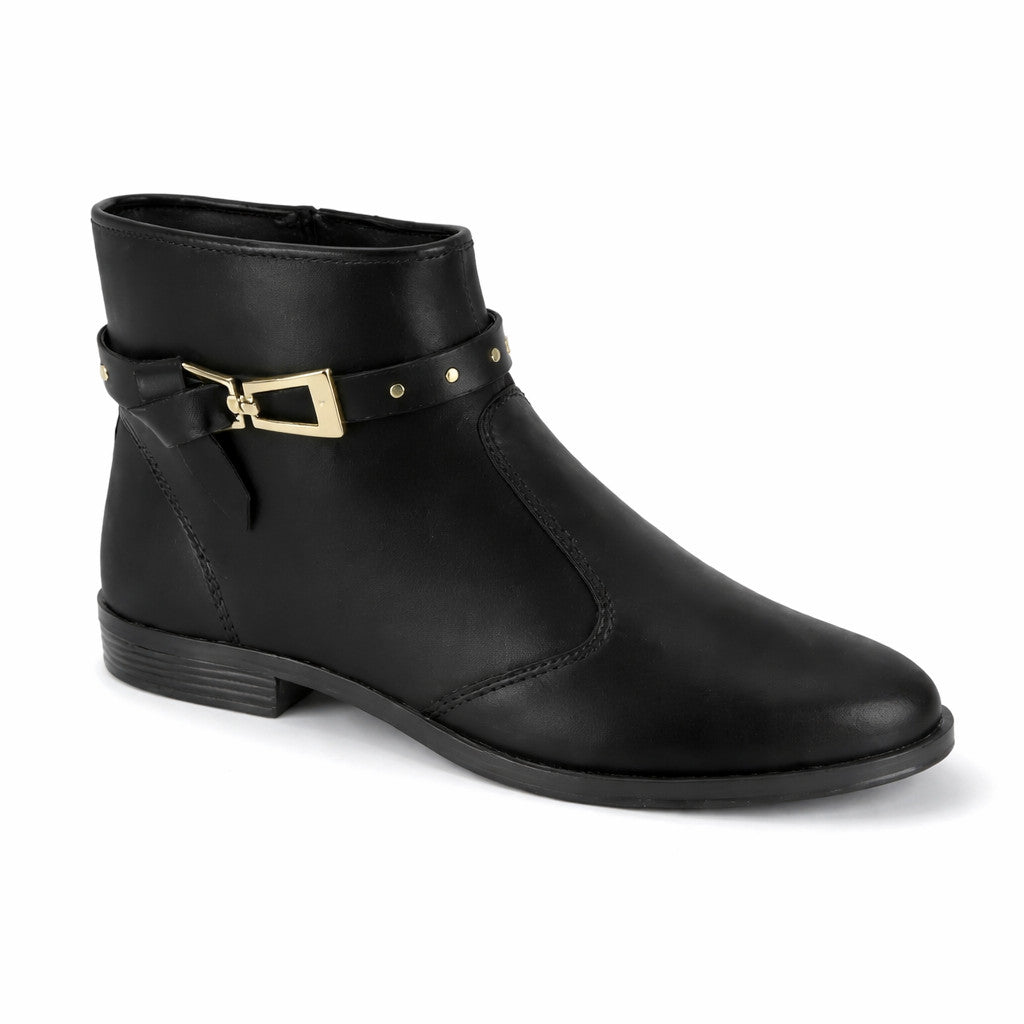 Bota Feminina Moleca Cano Curto Rasteira Fivela Coturno Country Confortável Salto Baixo