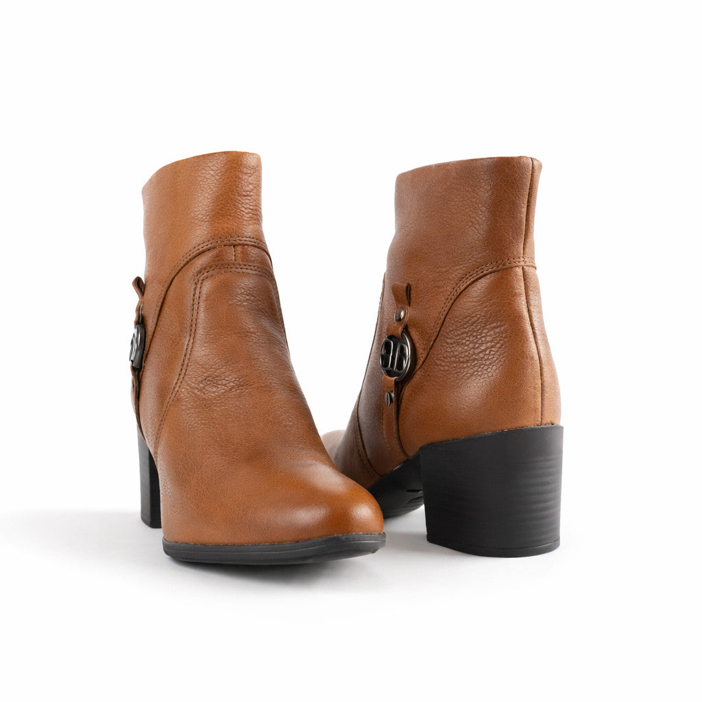 Bota Coturno Cano Curto Couro Bottero Burnish Fivela