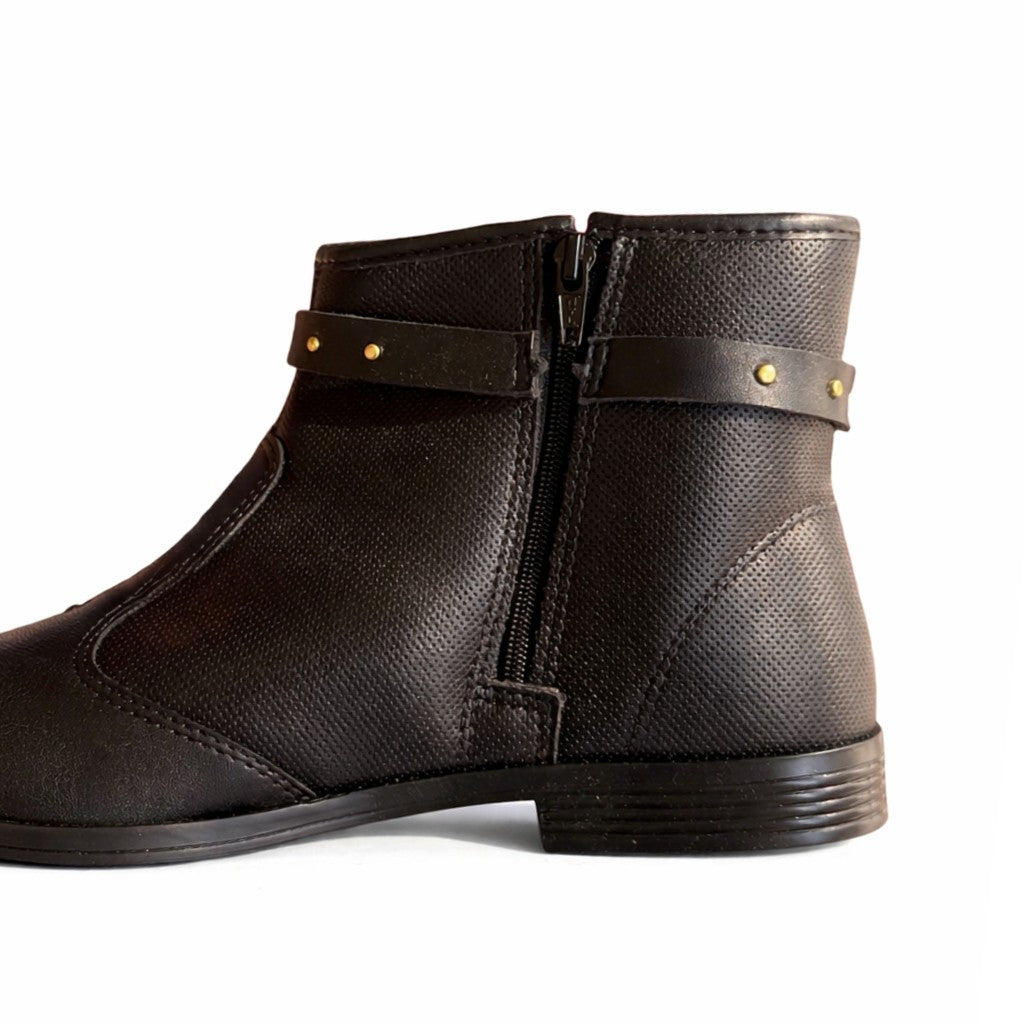 Bota Feminina Moleca Cano Curto Rasteira Fivela Coturno Country Confortável Salto Baixo