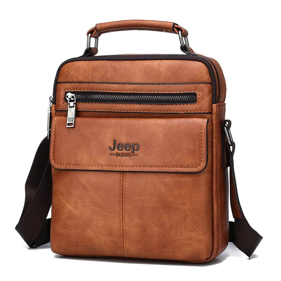 Bolsa de Couro Masculina Jeep - Brinde Carteira Jeep