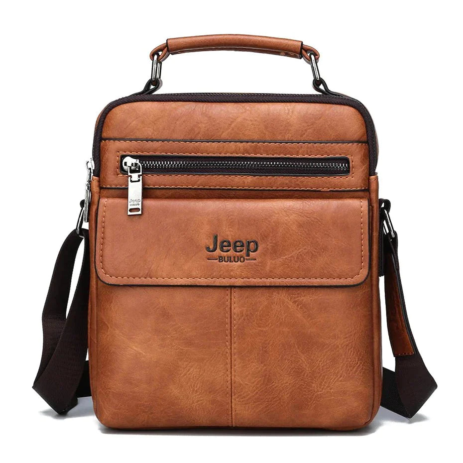 Bolsa de Couro Masculina Jeep - Brinde Carteira Jeep